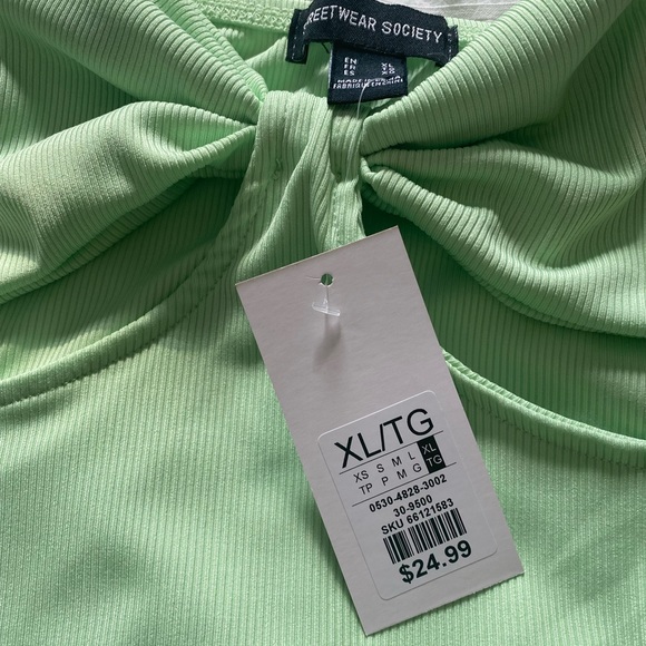 Streetwear Society Neon Green Mini Dress Size XL - Picture 2 of 3